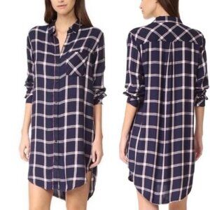 Rails Blair Soft Plaid Shirt Dress / Tunic Top with Tie Waist